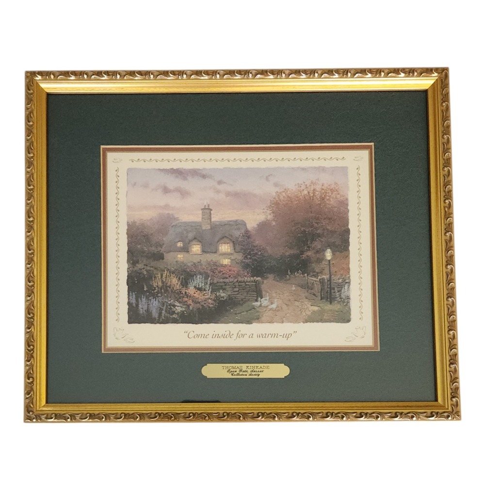 Thomas Kinkade Come Inside for a Warmup Framed Accent Print COA Litograph